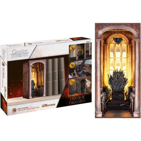 Book Nook - Kit DIY a construire Maquette 3D Serre Livre - REVELL - Tiny Adventures - Game of Thrones - Le trône de fer - LED