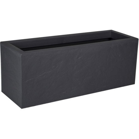 Balconniere - EDA - Volcania Up - 25 L - Intérieur/Extérieur - Décor Pierre - 59 x 19,5 x H. 22,8 cm - Gris Anthracite