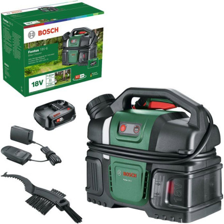 Nettoyeur a pression (de vélo) sans fil BOSCH - Fontus 18V-6 - Batterie 18V 2.0Ah + chargeur AL1820 - Réservoir 6L