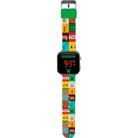 Montre LED Minecraft avec fonctions heure et date