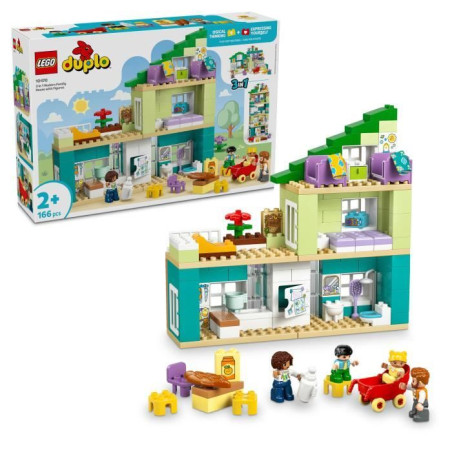 LEGO DUPLO Ma Ville 10470 La Maison Familiale Moderne 3-en-1 - Jouet Fille ou Garçon 2 ans