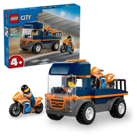 LEGO City 60491 Le Transporteur de Motos - Jouet de Construction des 4 ans - Idée Cadeau