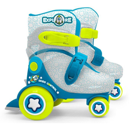 Patins ajustables - STAMP - Skids Control Explore - 4 roues - Taille 23-26 - Bleu