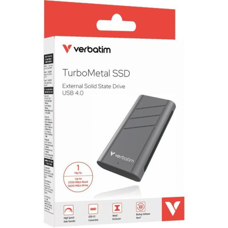 Disque SSD externe - VERBATIM - TurboMetal - 1 To - Gris