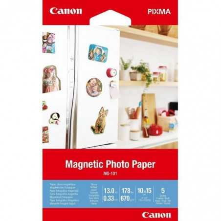 Papier d'impression Canon Papier photo magnétique MG-101 A6 - 5 Feuilles - 670g/m²