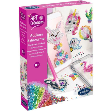 Strass Multicolore - SENTOSPHERE - Art & Créations - Stickers a diamanter - 15 stickers - Décorer ses accessoires - Des 8 ans