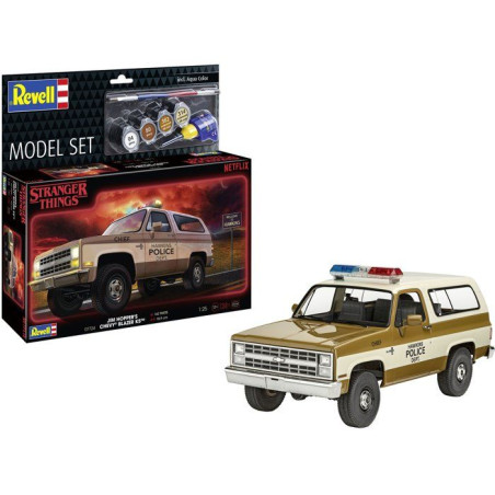Maquette de voiture - REVELL - Model Set - Stranger Things - Chevrolet K5 Blazer - Avec colle, peintures et accessoires