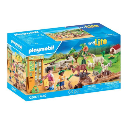 PLAYMOBIL 72007 Découverte des animaux a la ferme, My Life Le Zoo, 63 pieces, Des 4 ans