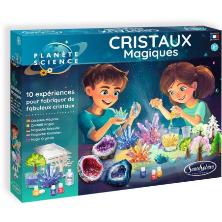 Cristaux Magiques - SENTOSPHERE - Collection de minéraux - 10 expériences - Cristallisation - Des 8 ans