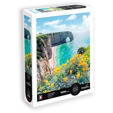 Puzzle - SENTOSPHERE - Calypto - 1000 pieces - Les Falaises d'Etretat - Normandie - Toucher soyeux - Des 9 ans