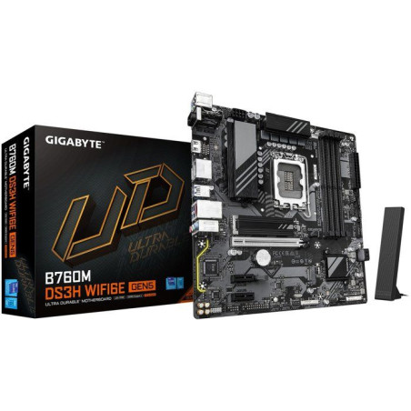 Carte mere - GIGABYTE - B760M DS3H WF6E GEN5 - Format Micro-ATX - Chipset Intel B760 - WiFi 6E & PCIe 5.0