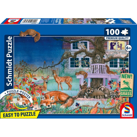 Puzzle - SCHMIDT SPIELE - Visite nocturne des animaux - 100 pieces - Des 6 ans
