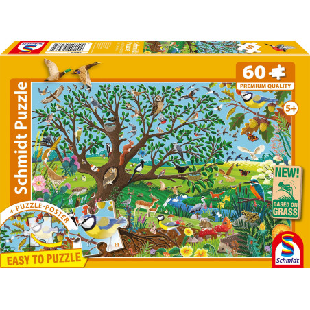 Puzzle - SCHMIDT SPIELE - Animaux dans le jardin - 60 pieces - Des 5 ans