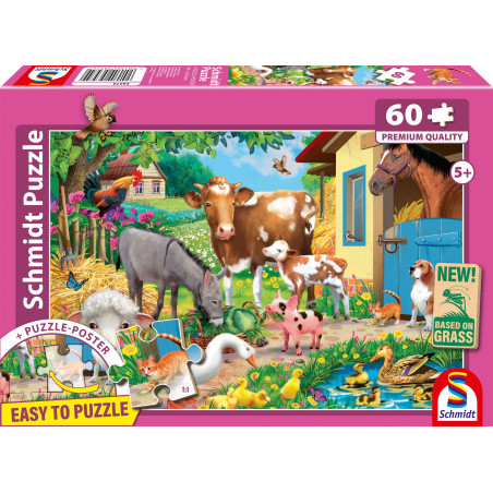 Puzzle - SCHMIDT SPIELE - Animaux de la ferme - 60 pieces - Des 5 ans