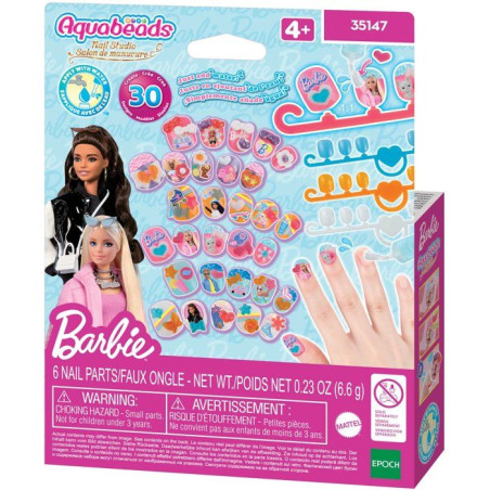 La recharge d'ongles - AQUABEADS - Barbie - 40 ongles avec décorations - Des 4 ans