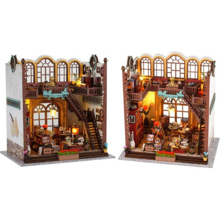 Book Nook - Kit DIY a construire Maquette 3D Serre Livre - Bibliotheque Creanook - 24 x 17 x 25 cm