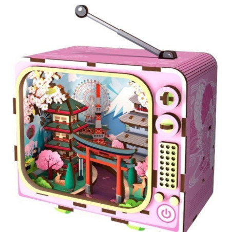 Book Nook - Kit DIY a construire Maquette 3D Serre Livre - TV Fuji - 12,5 x 8 x 13 cm