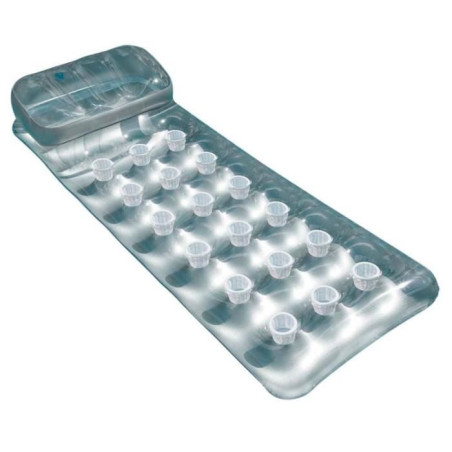 Matelas gonflable de piscine INTEX - 90620 - Appuie-tete intégré - Gris argent