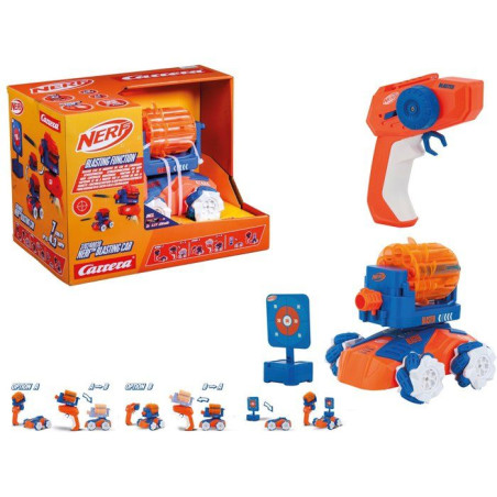 Voiture radiocommandée - CARRERA RC - Nerf RC - Nerf Blasting Car - 7 km/h - Fleches et cibles - Des 6 ans