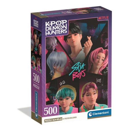 Clementoni - K-Pop Demon Hunters - Puzzle 500 Pieces - Puzzle enfant - Saja Boys - Des 8 ans - Netflix