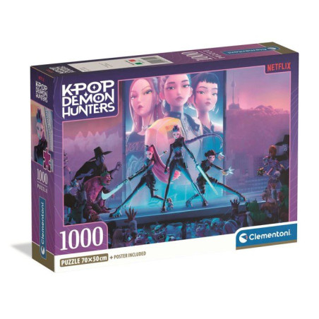 Clementoni - K-Pop Demon Hunters - Puzzle 1000 Pieces - Puzzle Adulte - Des 14 ans - Netflix