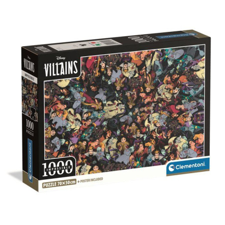 CLEMENTONI - Compact 1000 pieces - Impossible Disney Villains