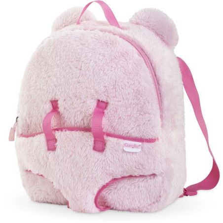 Sac a dos porte-poupon - COROLLE - Peluche rose pour poupon 30 cm - Des 3 ans