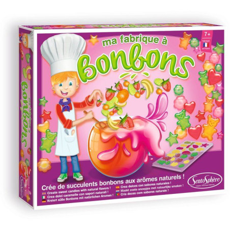 Ma fabrique a bonbons - SENTOSPHERE - Arômes naturels - Pour environ 500g de bonbons - Initiation a la cuisine - Des 7 ans