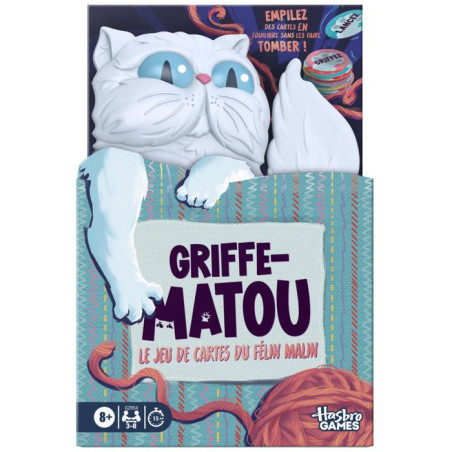 Griffe-Matou, Le jeu de cartes du félin malin, Jeu pour la famille des 8 Ans, 3 a 6 joueurs, Durée 15 min, Hasbro Gaming