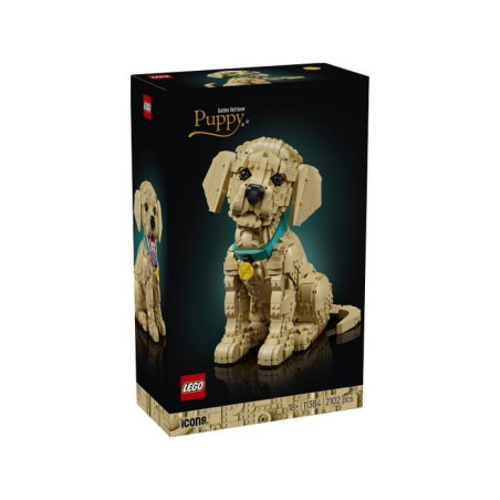 LEGO Icons 11384 Le Chiot Golden Retriever - Set pour Adulte - Maquette de Petit Chien