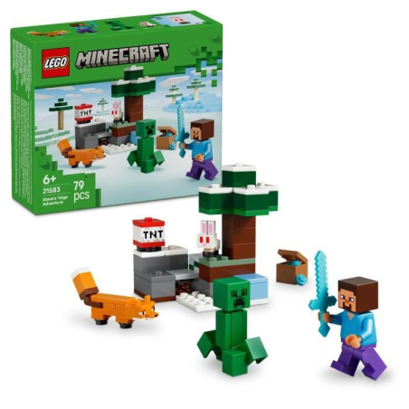 LEGO Minecraft 21583 Les Aventures de Steve dans la Taiga - Jeu Garçon ou Fille des 6 ans