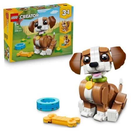 LEGO Creator 3-en-1 31382 Les Adorables Animaux : le Chiot Joueur - Jeu des 8 ans - Cadeau