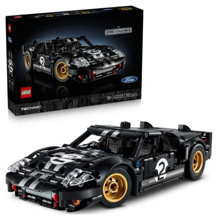 LEGO Technic 42223 La Voiture de Course 1966 Ford GT40 MKII - Set pour Adulte - Maquette