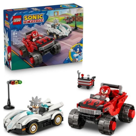 LEGO Sonic the Hedgehog 77118 La Voiture de Silver contre le Monster Truck de Knuckles