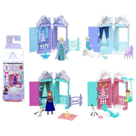 Coffret de jeu - DISNEY LA REINE DES NEIGES - JFG24 - Maisonnettes d'Arendelle Surprise - Mini-poupée mystere - 5 surprises