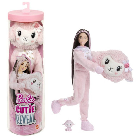 Poupée mannequin - BARBIE - JJP66 - Cutie Reveal Agneau - 10 surprises a découvrir - Déguisement peluche réversible