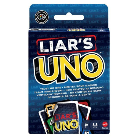 UNO Liar's - Jeu de cartes pour adultes, enfants, familles - Jeu d'astuce et de bluff - Mattel Games - JLH43 - 7 ans et +