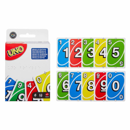 Jeu de cartes - MATTEL GAMES - JMK87 - UNO Braille - Accessible a tous - 2 a 10 joueurs