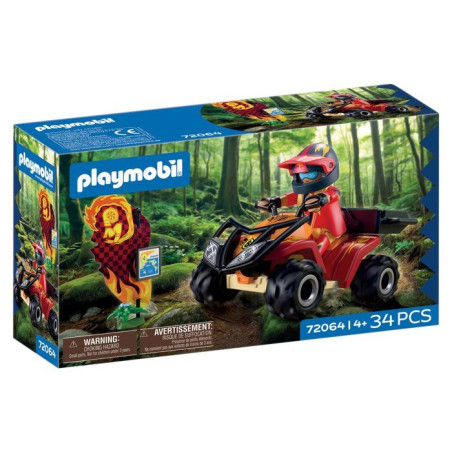 PLAYMOBIL 72064 Quad tout-terrain, Véhicule de course, 34 pieces, Des 4 ans