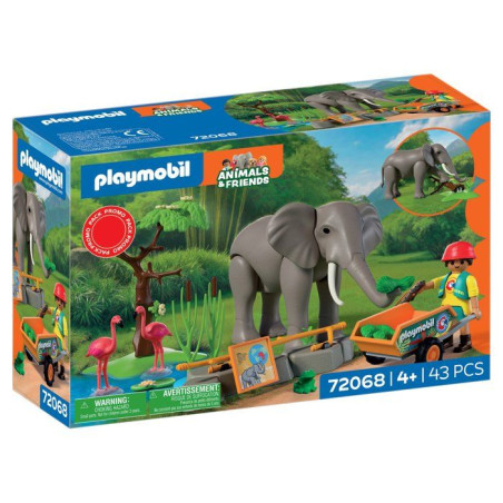 PLAYMOBIL 72068 Eléphants et soigneur animalier, My Life, Le Zoo, Promo pack, 43 pieces, Des 4 ans
