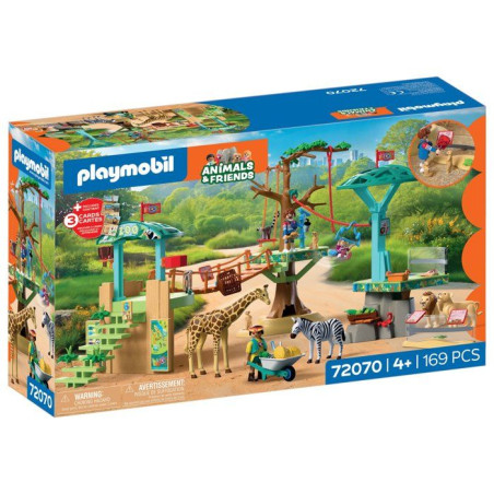 PLAYMOBIL 72070 Zoo : Parc aventure au milieu des animaux sauvages, univers miniature, 169 pieces, des 4 ans