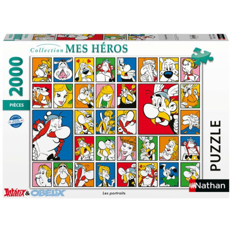 Nathan - Puzzle 2000 pieces - Les portraits / Astérix -des 14 ans - Puzzle de qualité supérieure - Collection Mes Héros - 12
