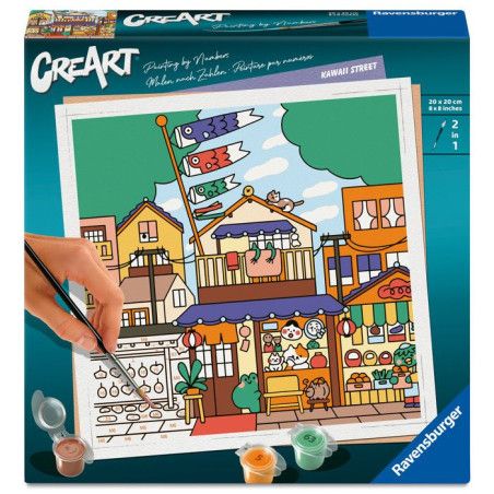 Ravensburger – CreArt – Adulte – Peinture par numéros – Kawaii Street / Niniwanted – Illustrateur – Loisir créatif