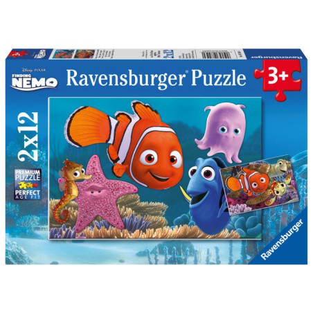 Puzzle 2 x 12 pieces : Némo le petit fugueur