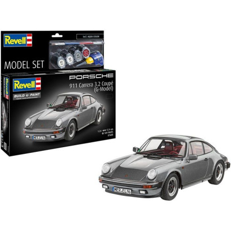 Maquette de voiture - REVELL - Model Set - Porsche 911 3,2 Coupé - Avec colle, peintures et accessoires