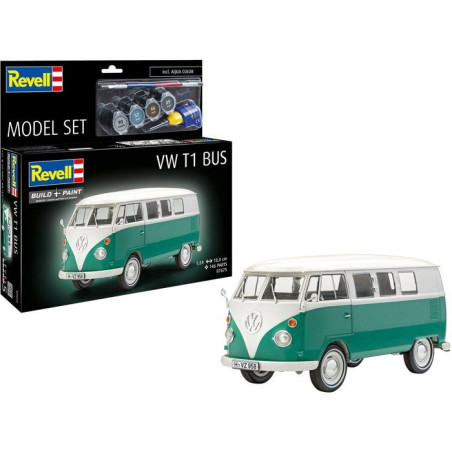 Maquette de voiture - REVELL - Model Set - VW T1 - Avec colle, peintures et accessoires