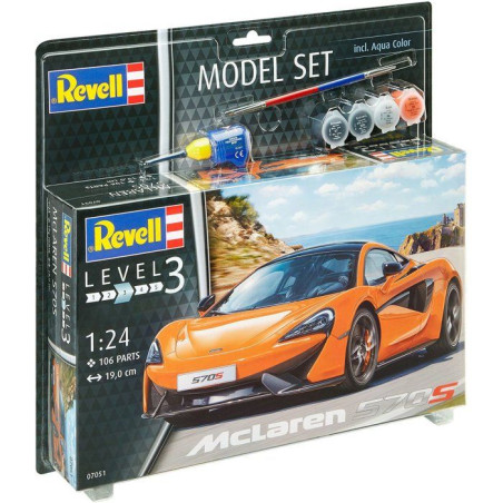Maquette de voiture - REVELL - Model Set - Mc Laren 570 S - Avec colle, peintures et accessoires