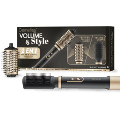 Brosse soufflante 2-en-1 - SAINT ALGUE - Demeliss Volume & Style - 1000 W - 3 températures - Noir / Or