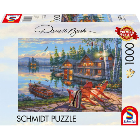 Puzzle - SCHMIDT SPIELE - Sur les rives du lac Loon, New York - 1000 pieces - Des 12 ans