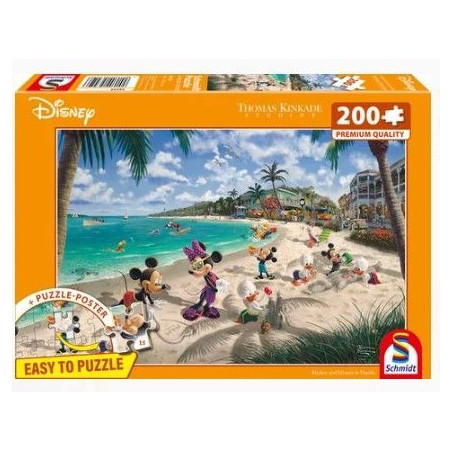 Puzzle - SCHMIDT SPIELE - DISNEY, Mickey & Minnie in Florida - 200 pieces - Des 7 ans